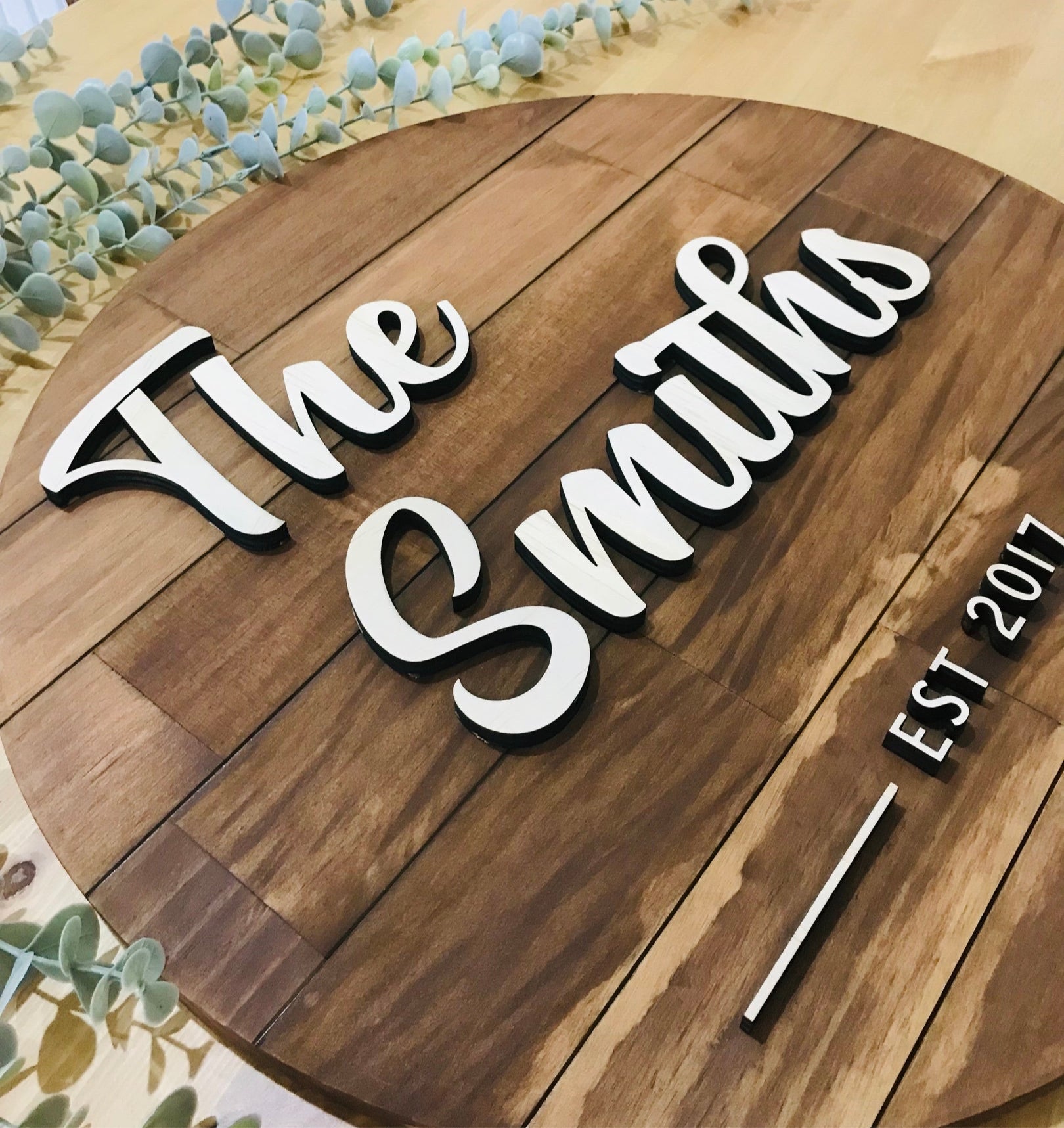 Custom wooden sign round - Go Personalised
