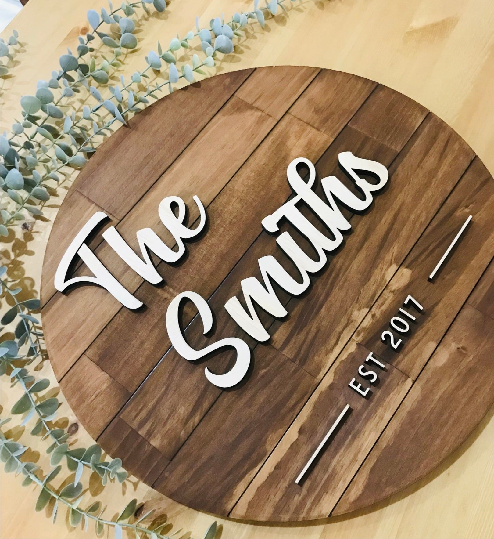 Custom wooden sign round - Go Personalised