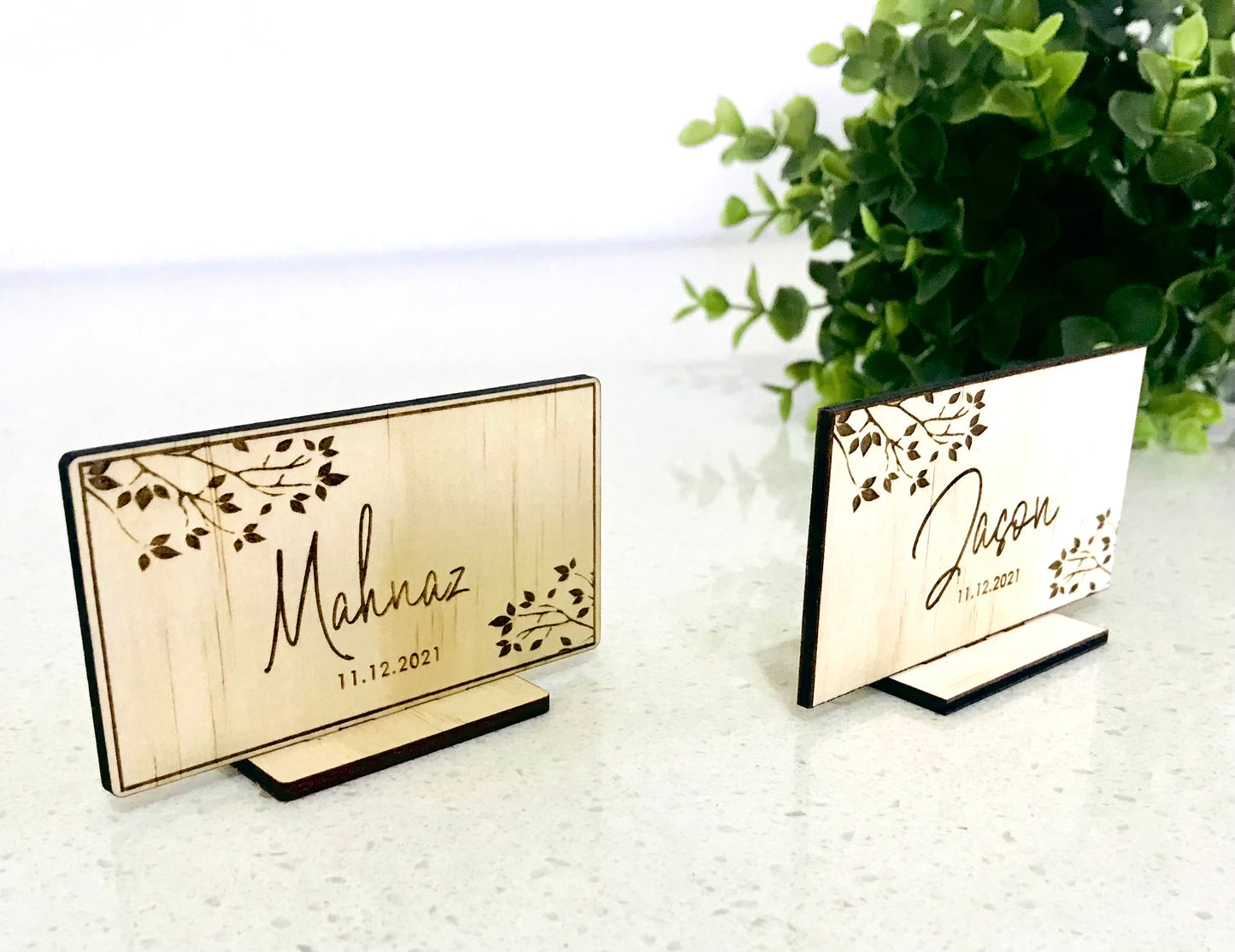 Wooden Wedding Place Cards - Go Personalised