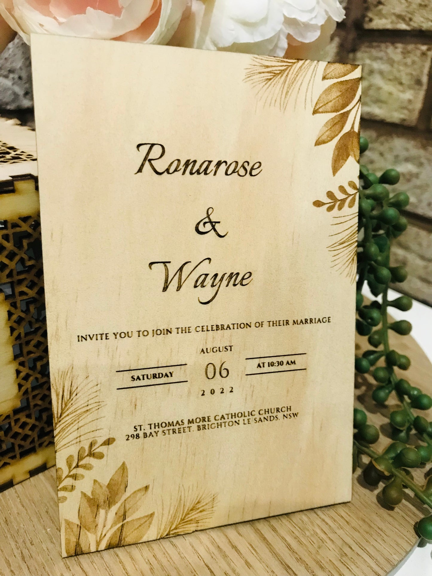 Wooden Wedding Card - Go Personalised