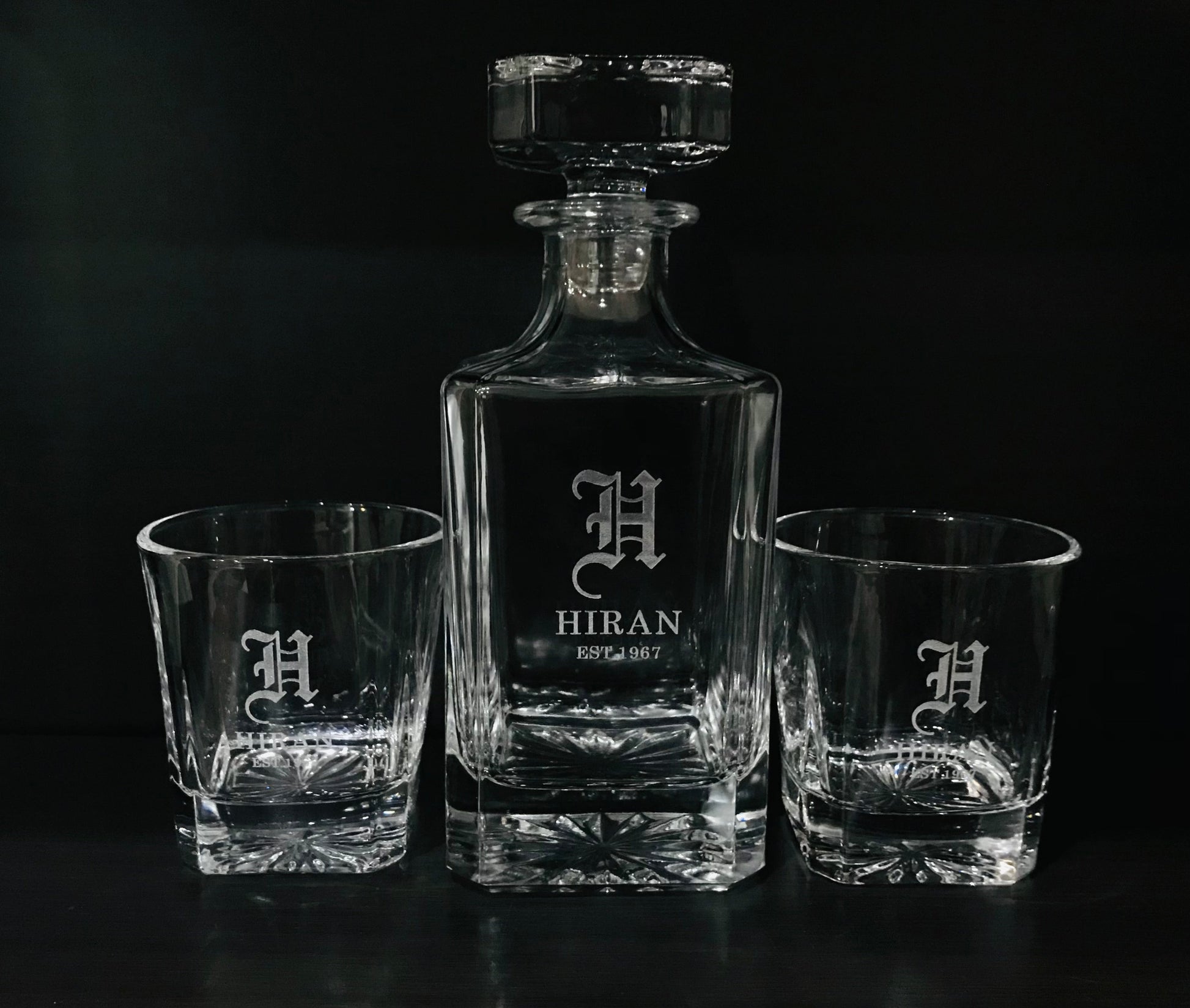 Personalised Engraved Decanter set - Go Personalised