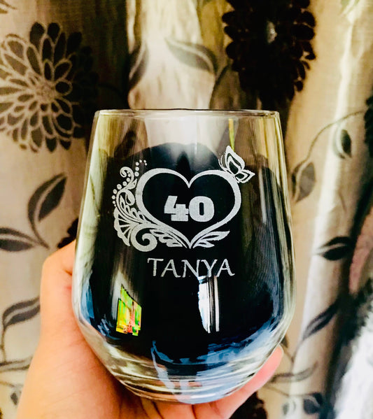 Engraved stemless glass - Go Personalised