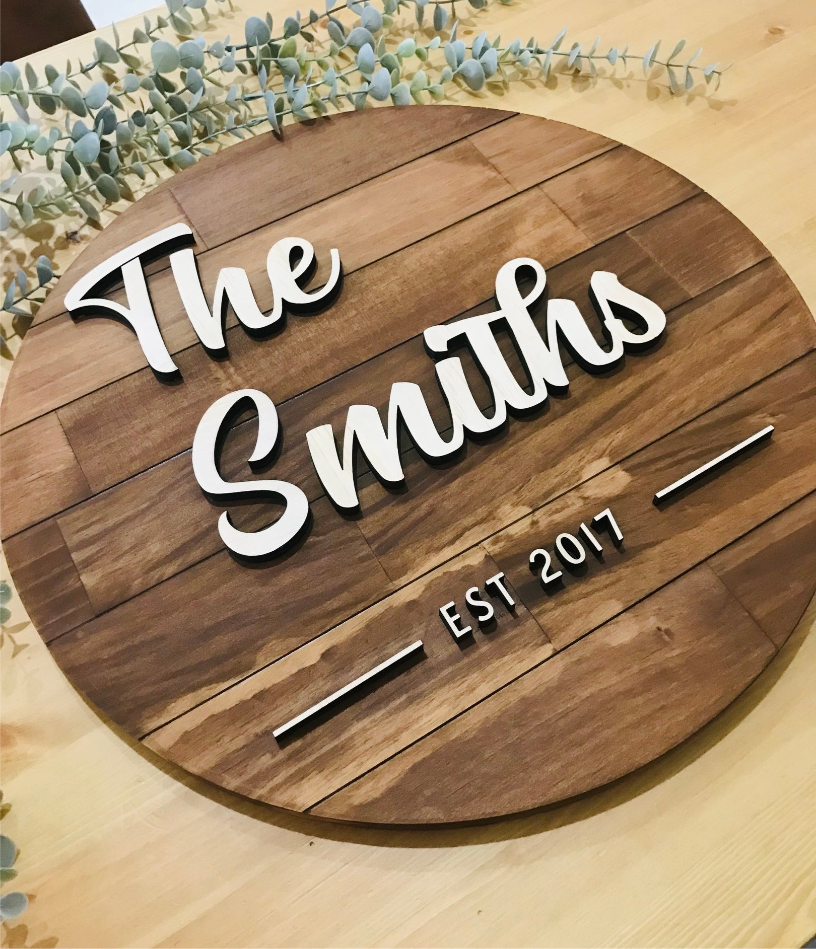 Custom wooden sign round - Go Personalised