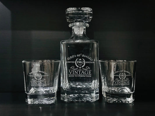 Personalised Engraved Decanter set - Go Personalised