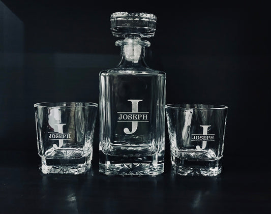 Personalised Engraved Decanter set - Go Personalised