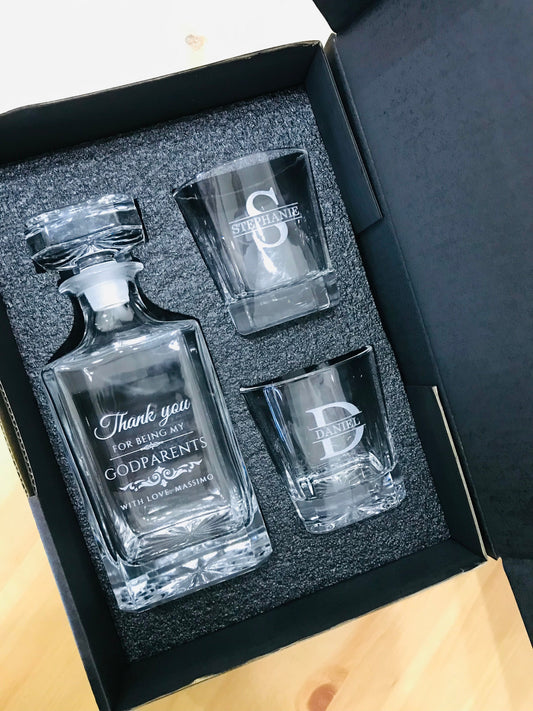 Personalised Engraved Decanter set - Go Personalised