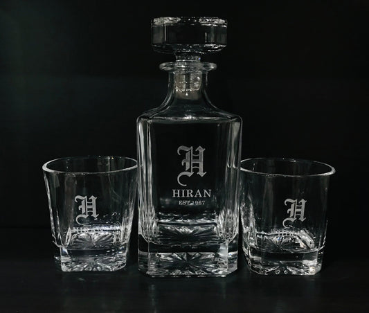 Personalised Engraved Decanter set - Go Personalised