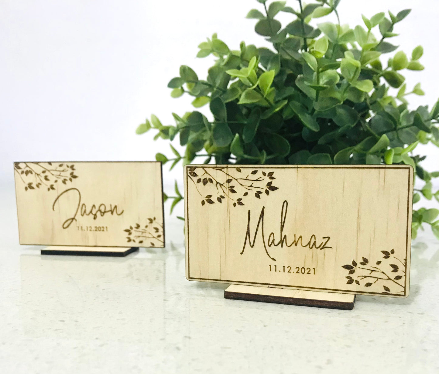Wooden Wedding Place Cards - Go Personalised