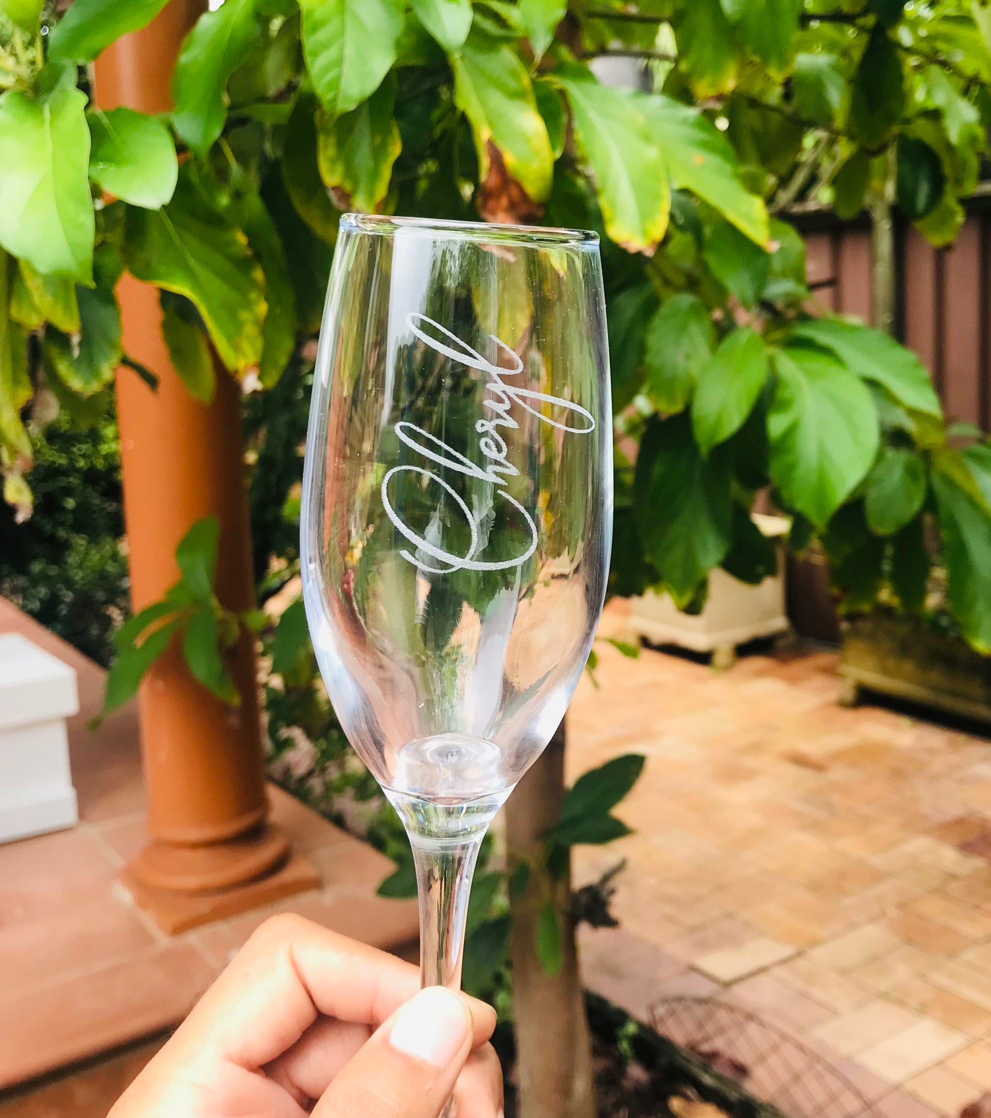 Engraved Flute Glass - Go Personalised