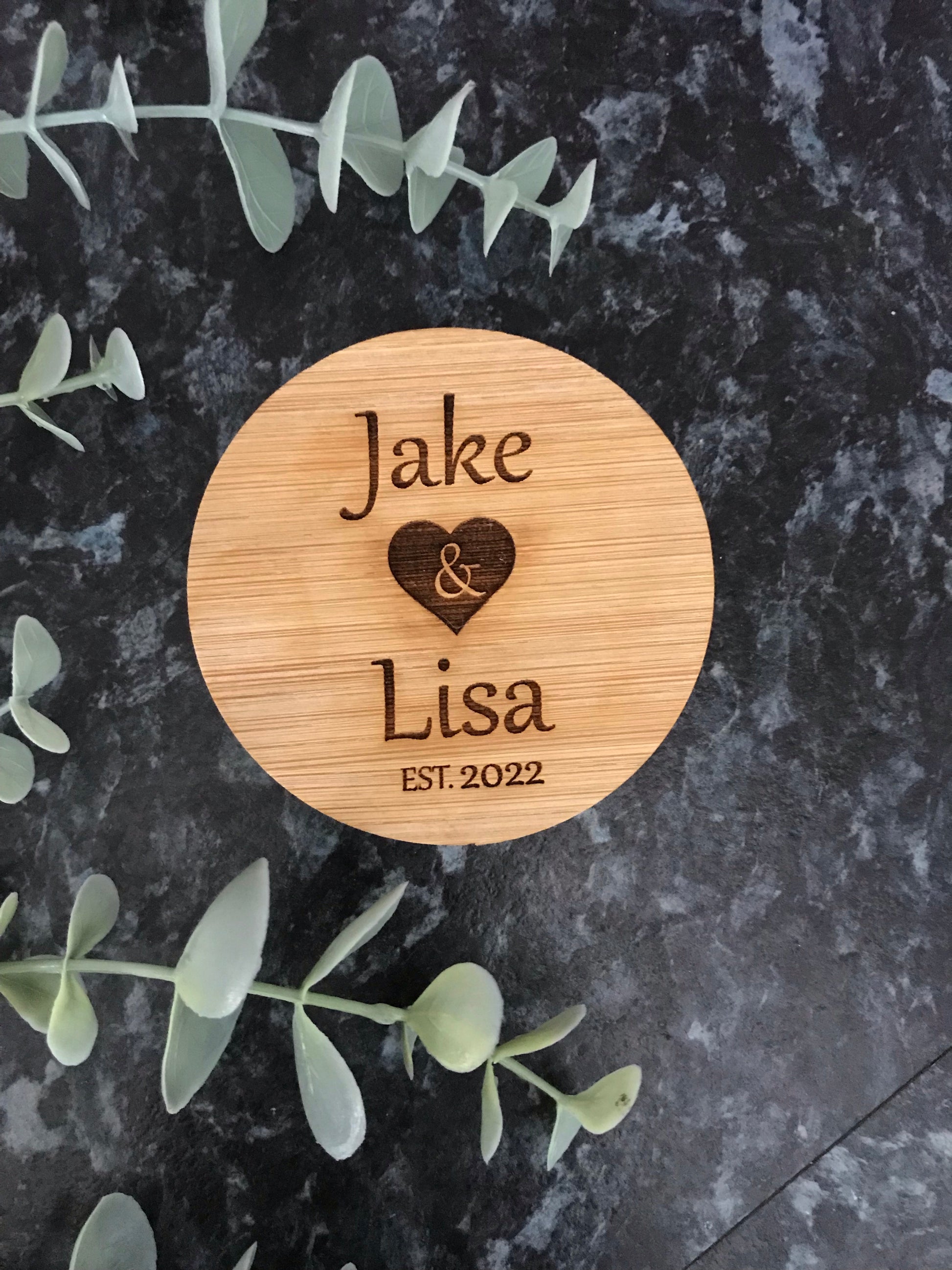 Wooden coasters/ wedding favor - Go Personalised