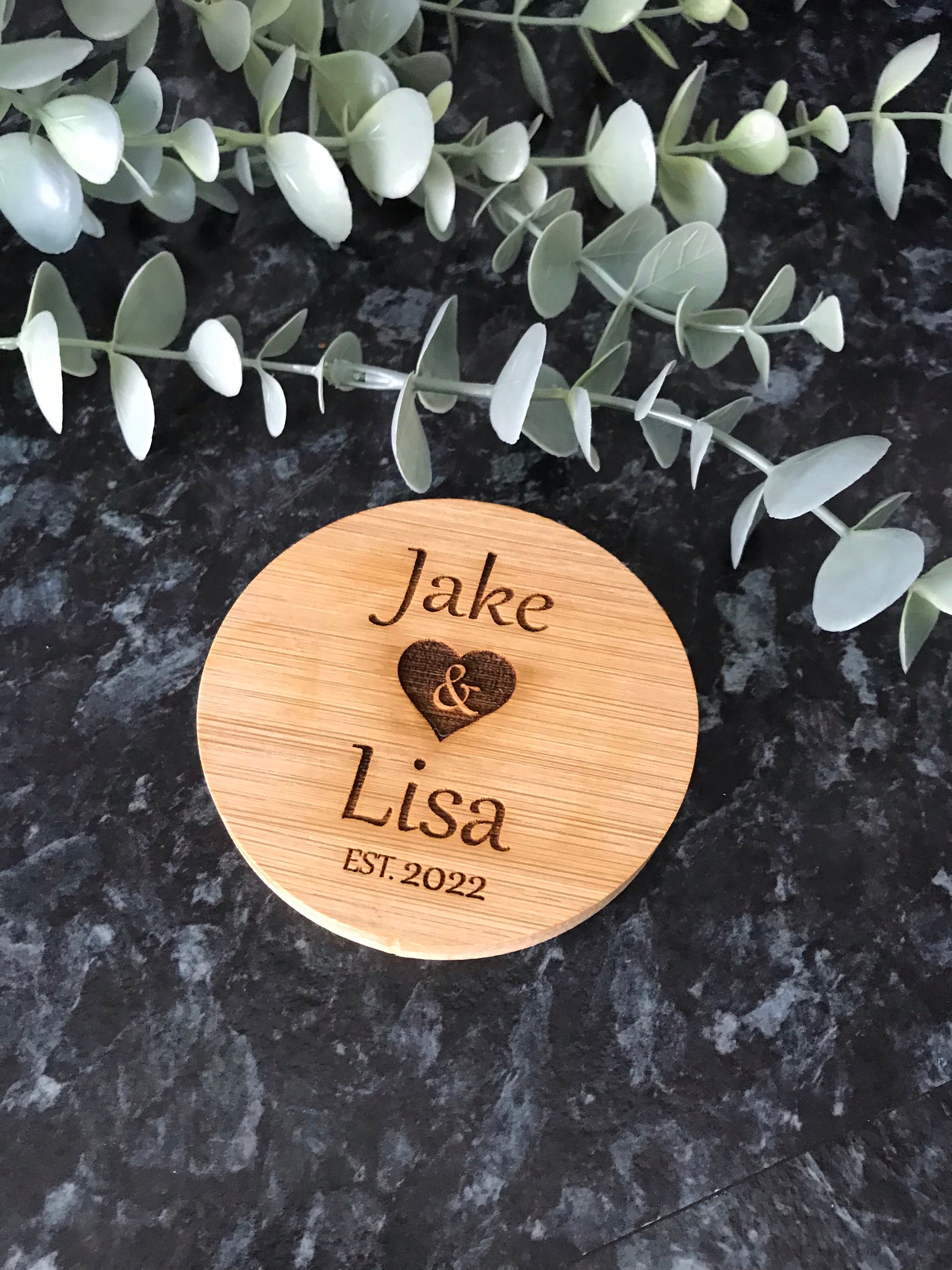 Wooden coasters/ wedding favor - Go Personalised